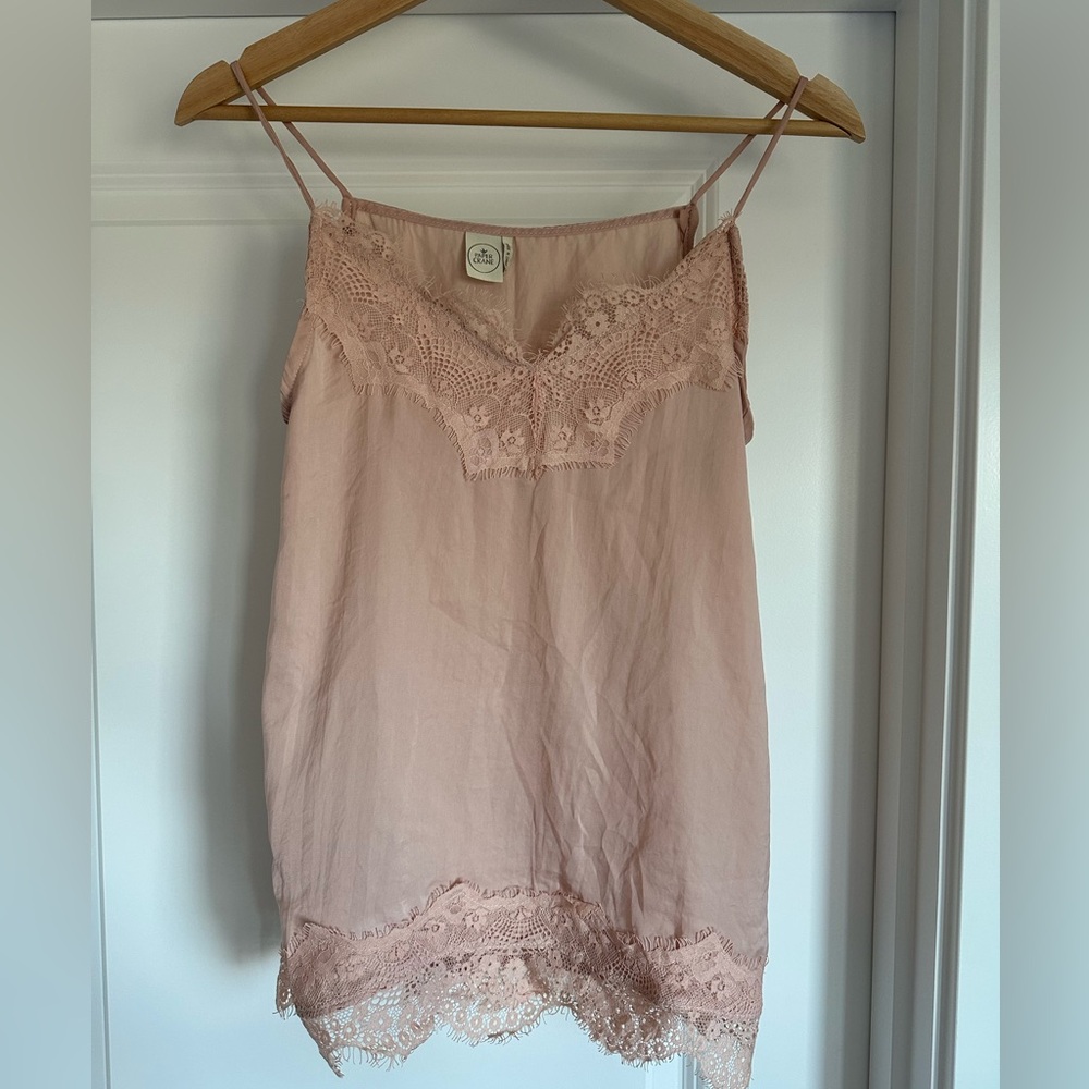 Paper Crane blush lace trim chemise